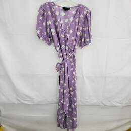Sanctuary Purple Puff Sleeve Floral Dress Size 6
