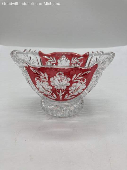 6" Footed Bowl Oxford Rose Ruby by Anna Hutte image number 1