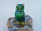 VNTG Signed Boucher Number 8668P Green Enamel Owl Brooch image number 3