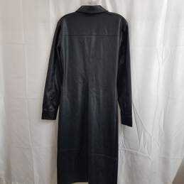 Steve Madden McClain Long Sleeve Black Faux Leather Midi Shirtdress Size 8 alternative image