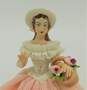 VNTG German Dresden Karl Klette Lace Porcelain Figurine 4.75 Inch Girl Flowers image number 3