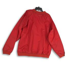 Adidas Mens Red University Of Wisconsin Badgers V-Neck Pullover Jacket Size 2XL alternative image