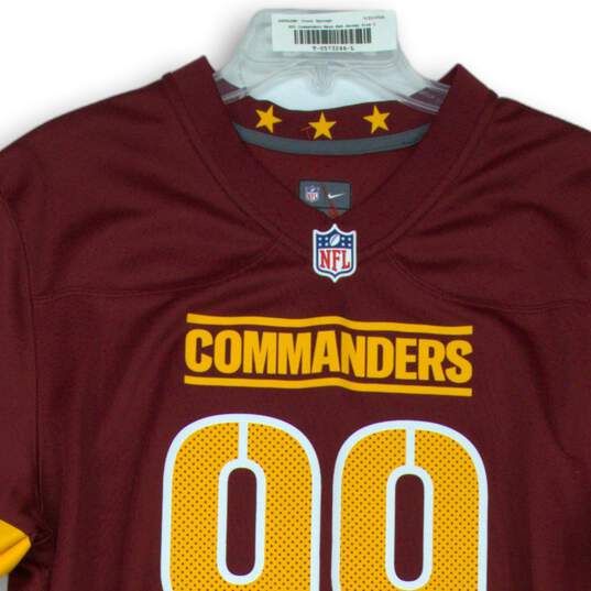NFL Commanders Mens Red Jersey Size L image number 3