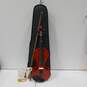 Vintage Wooden 4 String Violin w/Bow, Black Canvas Case and Accessories image number 1