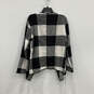 NWT Womens Black White Check Long Sleeve Open Front Cardigan Sweater Size L image number 2