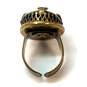Designer Jan Michaels SF Gold-Tone Black Stone Fashionable Band Ring image number 3