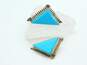 Taxco Mexican Modernist Aldero 925 Faux Turquoise Geometric Earrings 20.9g image number 6