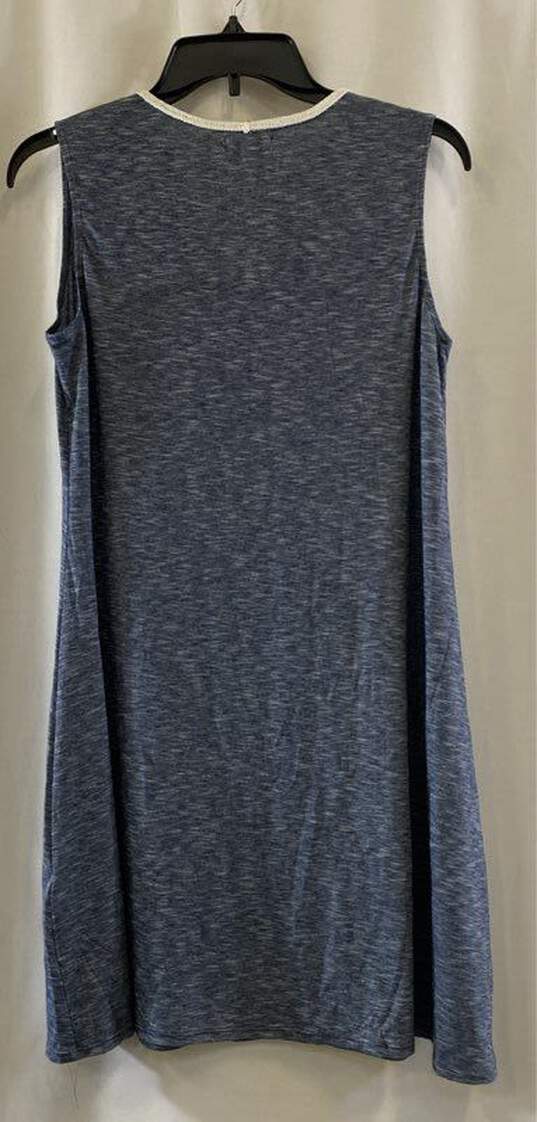 NWT Max Studio Womens Blue Heather V-Neck Tie Front Sleeveless Shift Dress Sz S image number 2