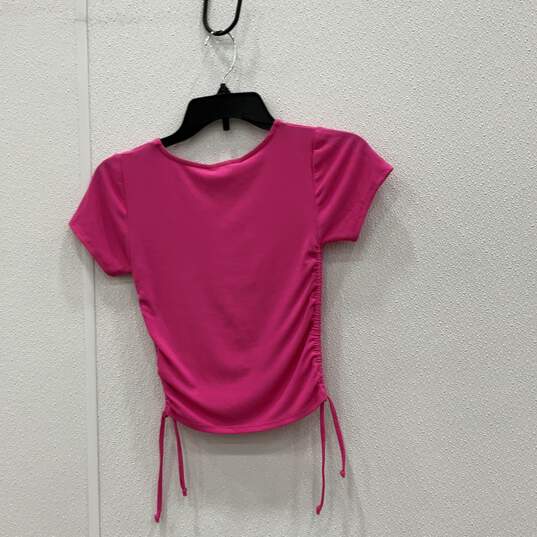 NWT BB Dakota Womens Pink Ribbed Side Ruched T-Shirt & Skirt 2 Piece Set Size XS image number 5