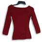 Guess Womens Red Sequin Boat Neck Long Sleeve Pullover Blouse Top Size XS image number 2