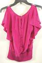 WHBM Women's Magenta Blouse- XS NWT image number 2