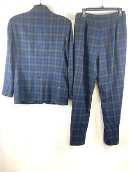 Pendleton Women Blue Wool Plaid Pants 2Pc Suit Sz 14 alternative image