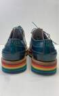 Paul Smith Leather Grand Stripe Platform Wingtip Shoes Green 9 image number 4