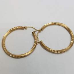 14k Gold Twist Hoop Earrings 2.3g alternative image