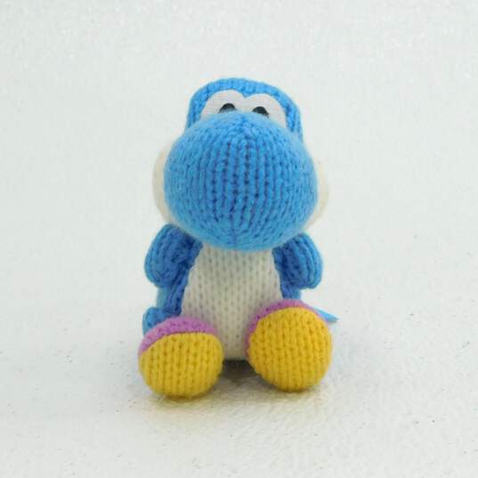 Yarn Yoshi Blue Nintendo Amiibo Figure Loose image number 1