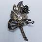 HOBE Vintage Sterling Silver Flower Bouquet 3 3/4" Brooch 25.6g image number 2