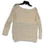 NWT Womens Cream Lace Round Neck Long Sleeve Blouse Top Size Small image number 2