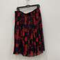 NWT Womens Red Black Paisley Pleated Pull-On Flare Skirt Size 12 image number 2