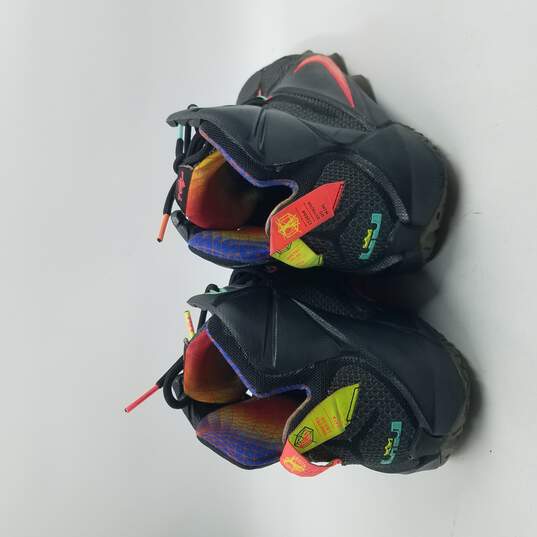 Nike Lebron 12 'Data' Sneakers Men's Sz 11.5 Black/Infrared image number 4