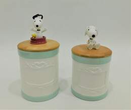 Bradford Exchange Peanuts Snoopy Kitchen Canister Collection Issue 2 & 3 w/ COAs