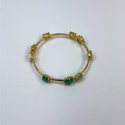 Designer Kate Spade Gold-Tone Crystal Cut Stone Round Bangle Bracelet alternative image
