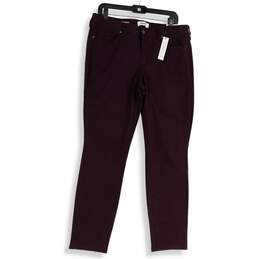 NWT Sonoma Womens Plum Purple Denim Supersoft Stretch Skinny Leg Jeans Size 14