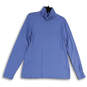 Womens Blue Long Sleeve Turtle Neck Pullover Activewear T-Shirt Size XL image number 1