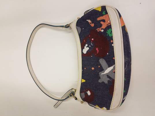 Buy the Dooney & Bourke Painted Mini Shoulder Bag Denim/White