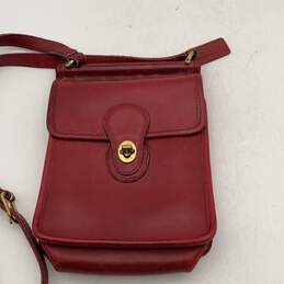 Vintage Authentic Coach Red Leather Adjustable Strap Crossbody Bag Purse w/ COA alternative image