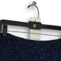 Womens Navy Blue Rhinestone Flat Front Side Zip Straight & Pencil Skirt Size S image number 3