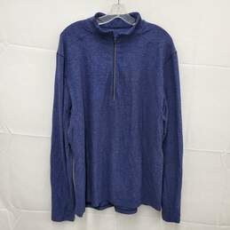 Lululemon Athletica MN's Half Quarter Zip Heathered Blue Pullover Size XL