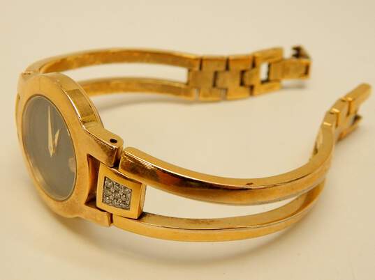 Ladies Movado Amorosa 0.18 CTTW Diamond Gold Tone Swiss Quartz Watch 37.0g image number 2