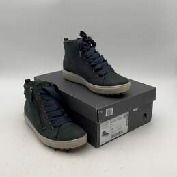 NIB Ecco Womens Soft 7 Tred Marine Blue High Top Sneaker Shoes Size 7