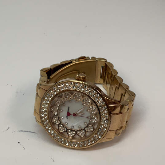 Designer Betsey Johnson BJ00643-01 Rose Gold-Tone Round Analog Wristwatch image number 3