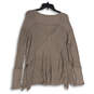 Womens Taupe Long Sleeve V-Neck Pullover Blouse Top Size Medium image number 2