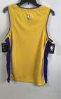 NWT Nike Mens Yellow Los Angeles Lakers Dri-Fit NBA Basketball Jersey Size M image number 2