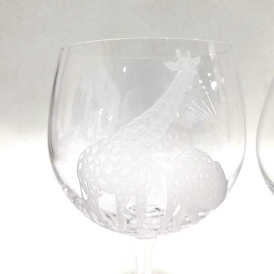 Lorraine Coyle African Safari Crystal Etched Wine Glasses Set of 3 image number 2