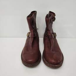UGG WM's Fabrizia Brown Leather Side Zip Buckle Boots Size 8 alternative image