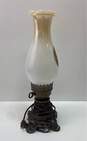 Vintage Parlor Style 15.5inch Tall Metal Base Table Top Hurricane Lamp image number 4