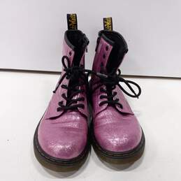 Dr. Martens Unisex Glitter J Eight Eye Lace Up Combat Boots Size W5/M4