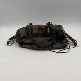Womens Brown Leather Detachable Strap Pockets Double Handle Satchel Bag alternative image