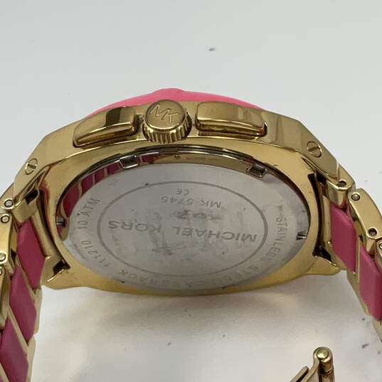 Designer Michael Kors Tribeca MK-5745 Gold-Tone Stainless Analog Wristwatch image number 4