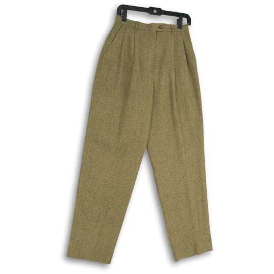 NWT Evan Picone Womens Dress Pants Pleated Slash Pocket Yellow Size 8 image number 1