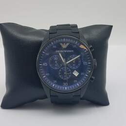 43 mm WR 5 ATM EMPORIO ARMANI Blue Dial Chrono Date Stainless Steel Watch