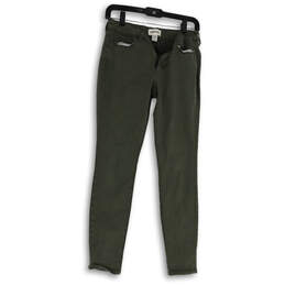 Womens Green Denim Medium Wash Stretch Pockets Skinny Leg Jeans Size 26R