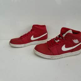Jordan 1 Mid Retro Red Sneakers Size 8.5 alternative image