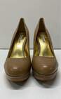 Charles David Tan Leather Platform Pump Heels Shoes Size 10 B image number 2