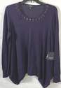 Simply Vera Women Purple Jeweled Sweatshirt PL image number 1