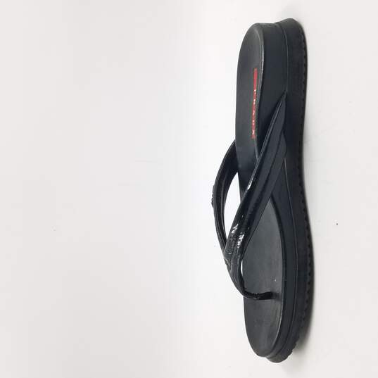 Buy the Prada Flip Flop Sandals Women's Sz 37 Patent Black | GoodwillFinds