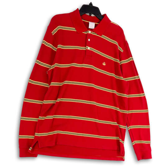 Long-sleeved Cotton Shirt - Red/black striped - Men